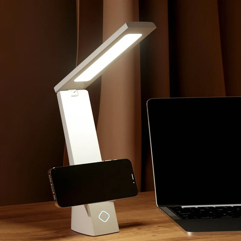 Klappbare LED Schreibtischlampe mit Touch-Schalter und USB für Büro und Bett