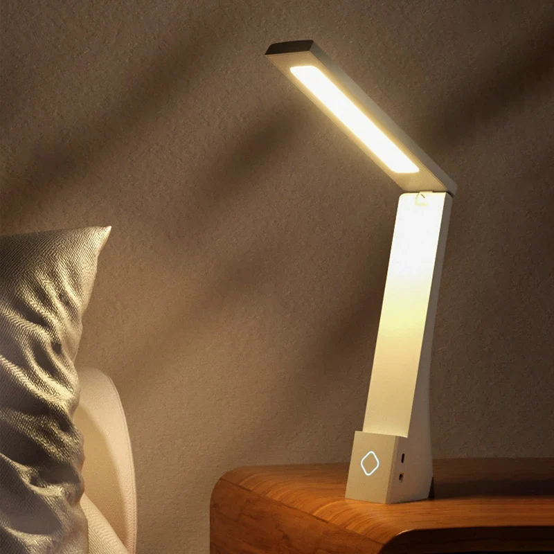 Klappbare LED Schreibtischlampe mit Touch-Schalter und USB für Büro und Bett