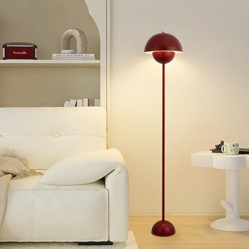 Cremefarbene Keramik Stehlampe für Wohnzimmer und Schlafzimmer