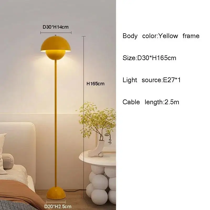 Cremefarbene Keramik Stehlampe für Wohnzimmer und Schlafzimmer
