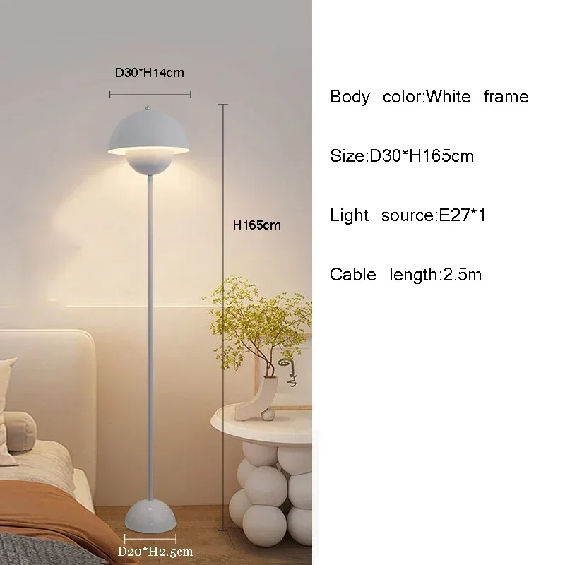 Cremefarbene Keramik Stehlampe für Wohnzimmer und Schlafzimmer
