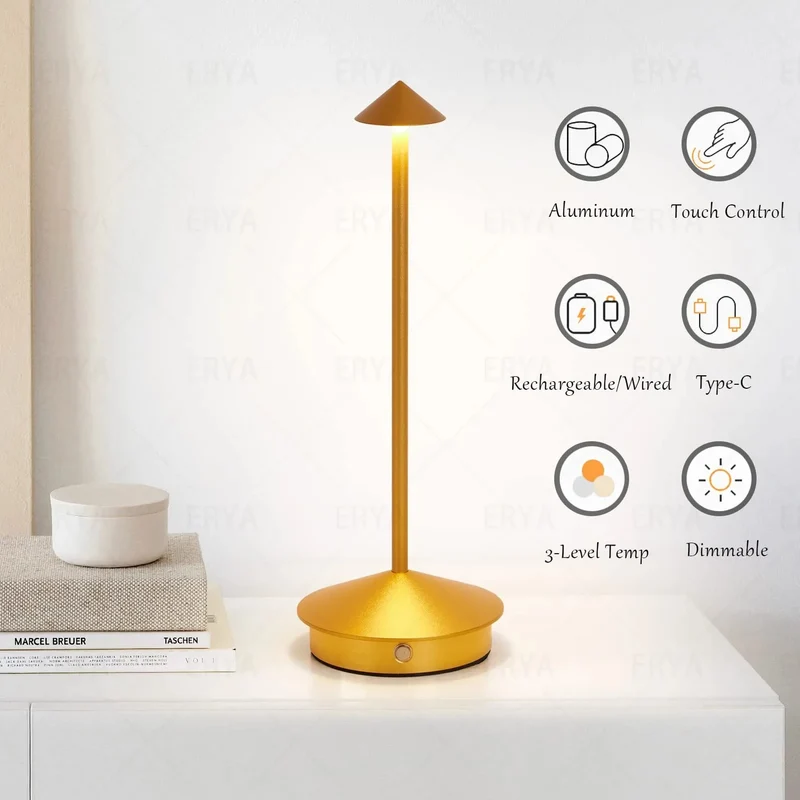 Kristallschirm Akku-Tischlampe aus schwarzem Aluminium für Hotel und Restaurant