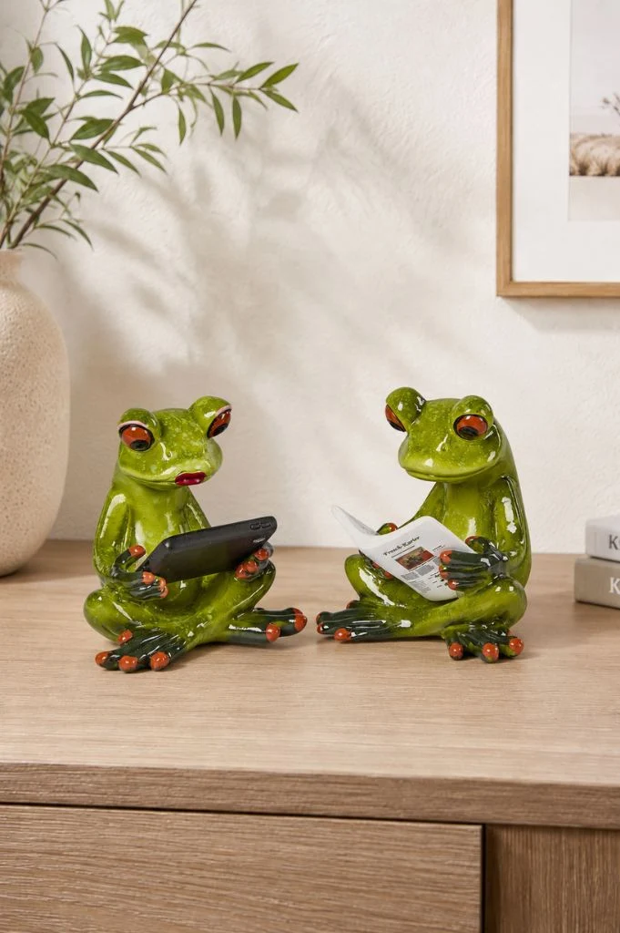 Deko Frosch Fridolin sitzend hellgrün