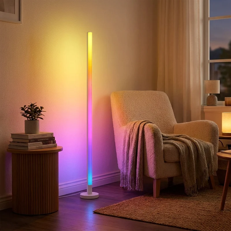 RGB Eck-Stehleuchte mit Musiksynchronisation für Heimkino und Wohnzimmer