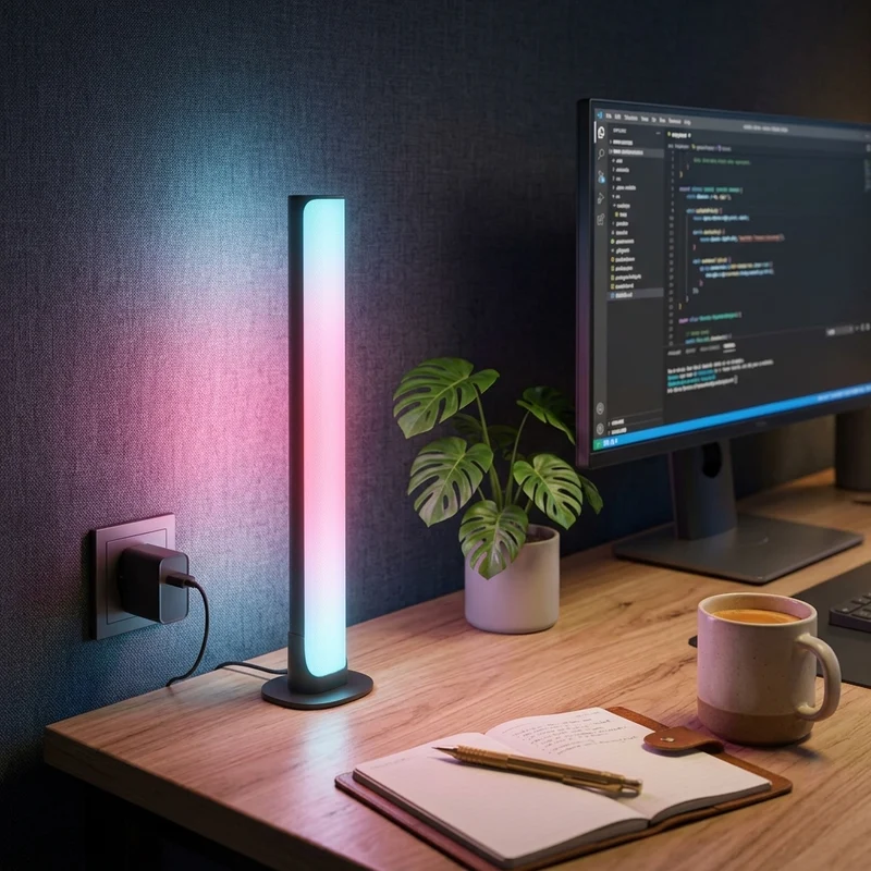 LED Eck-Stehlampe mit App-Steuerung und RGB-Licht für Wohn- und Esszimmer