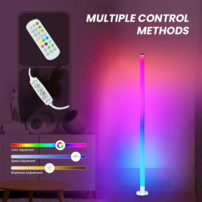 LED Eck-Stehlampe mit App-Steuerung und RGB-Licht für Wohn- und Esszimmer