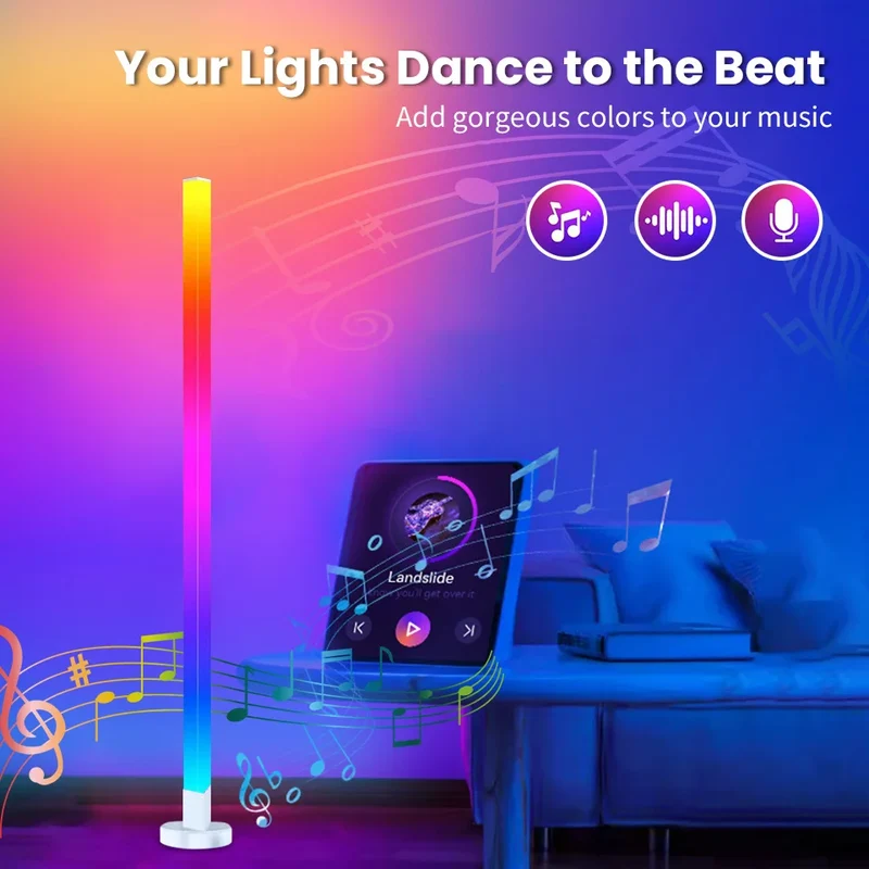 LED Eck-Stehlampe mit App-Steuerung und RGB-Licht für Wohn- und Esszimmer