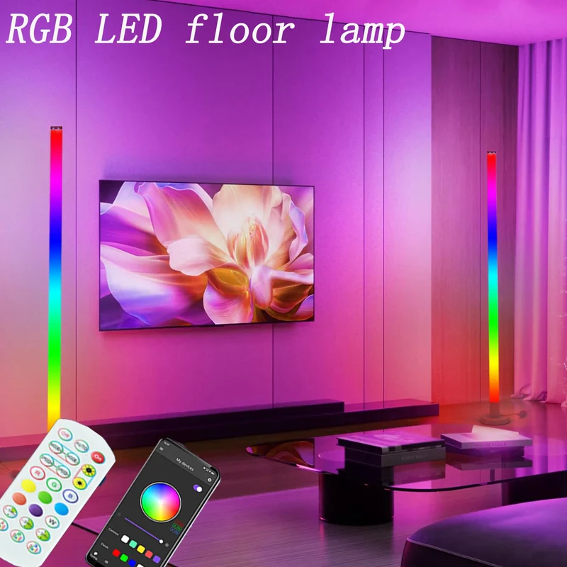LED Eck-Stehlampe mit App-Steuerung und RGB-Licht für Wohn- und Esszimmer