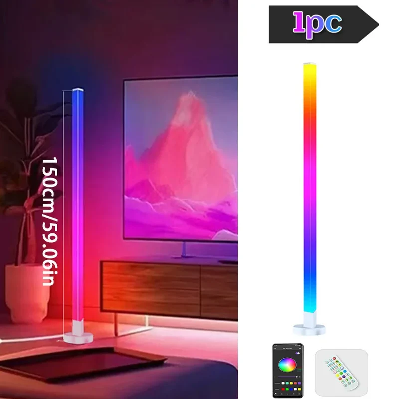 LED Eck-Stehlampe mit App-Steuerung und RGB-Licht für Wohn- und Esszimmer