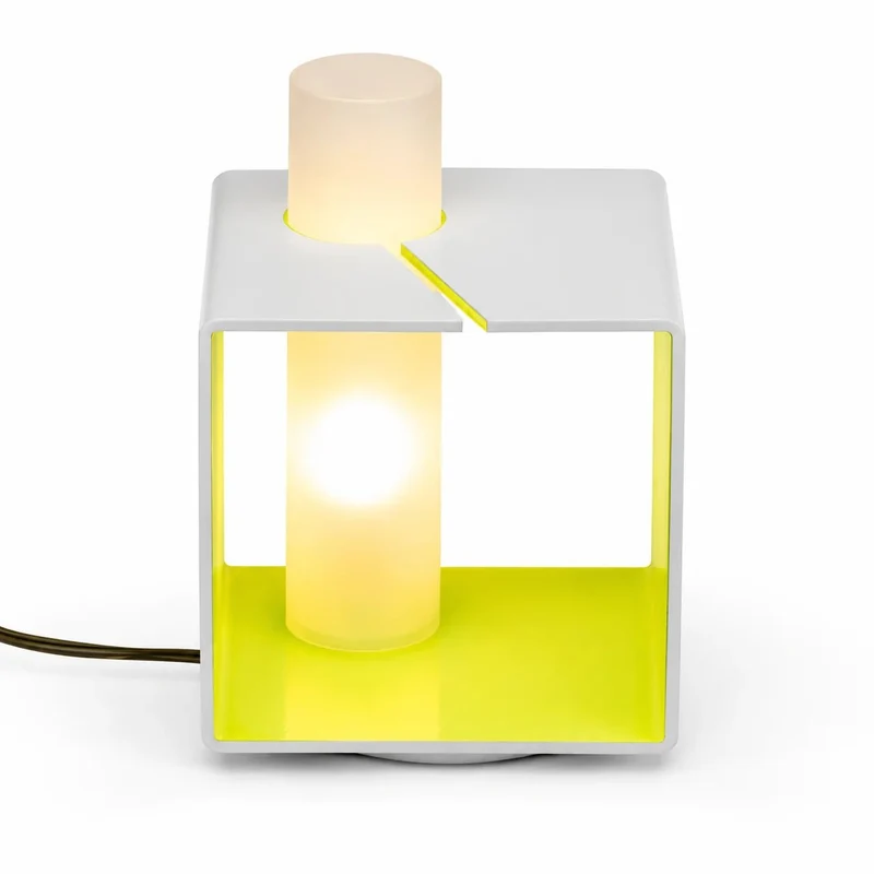 RELCO Glas-Tischlampe eckig – Grün/Weiß satiniert, dimmbar, G9, 20,5 cm