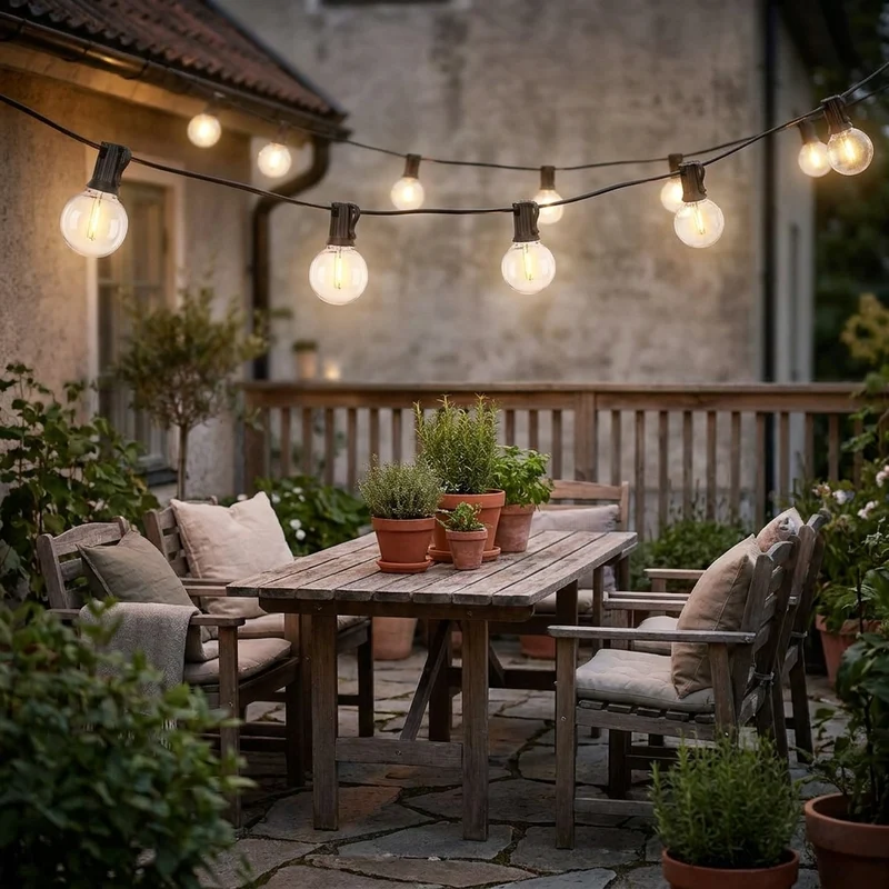 Bruchsichere LED Lichterkette G40 Warmweiß für Garten, Terrasse und Balkon