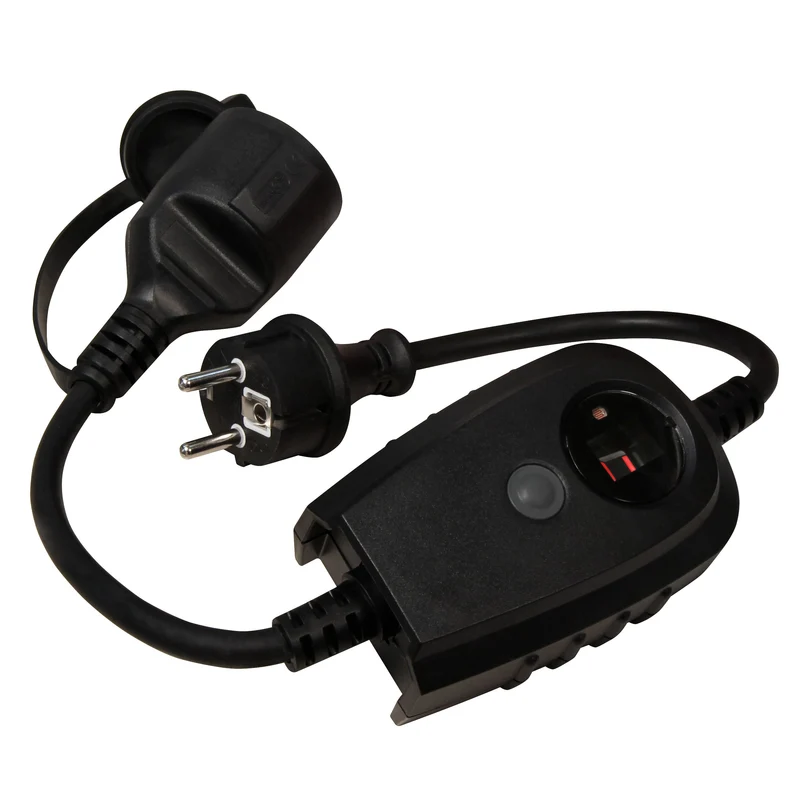 Zwischenstecker mit Dämmerungsschalter - IP44 auch für Außen geeignet - Zeitschaltuhr (1-9 Std.) und Kabel