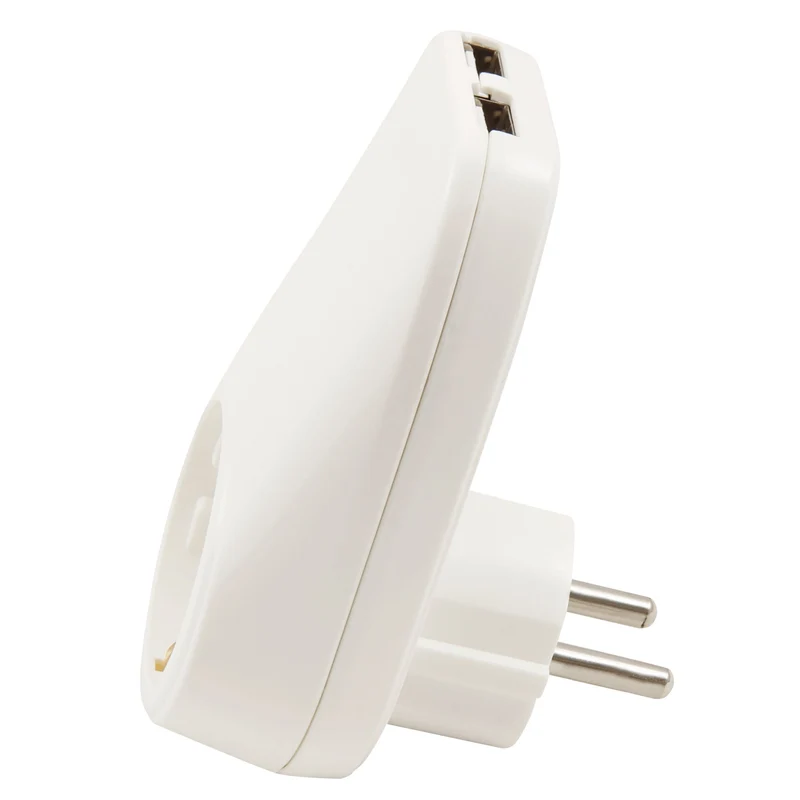 Zwischenstecker, mit 2x USB, 5V max 2,1A, Steckdose 230V/16A