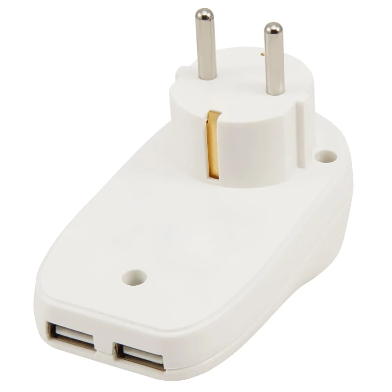 Zwischenstecker, mit 2x USB, 5V max 2,1A, Steckdose 230V/16A