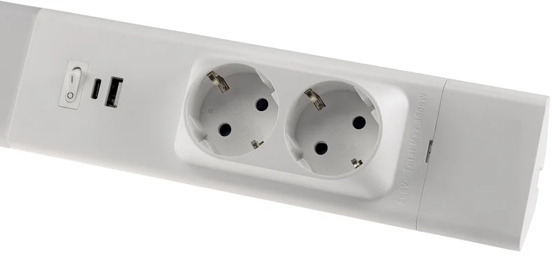 LED Unterbauleuchte weiß mit USB A+C PD, 60cm, Neutralweiß und warmweiß