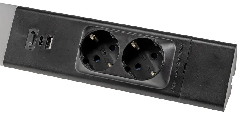 LED Unterbauleuchte schwarz mit USB A+C PD, 60cm, Neutralweiß und warmweiß