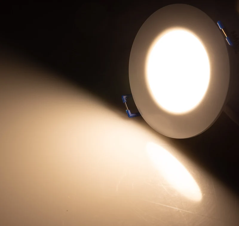 LED-Einbauleuchte, 30mm flach, IP44, 460/500 Lumen, 4,9W, 230V, Ø85x30mm, Energieeffizienzklasse E
