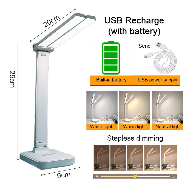 Touch Schreibtischlampe LED dimmbar aufladbar für Büro und Schlafzimmer