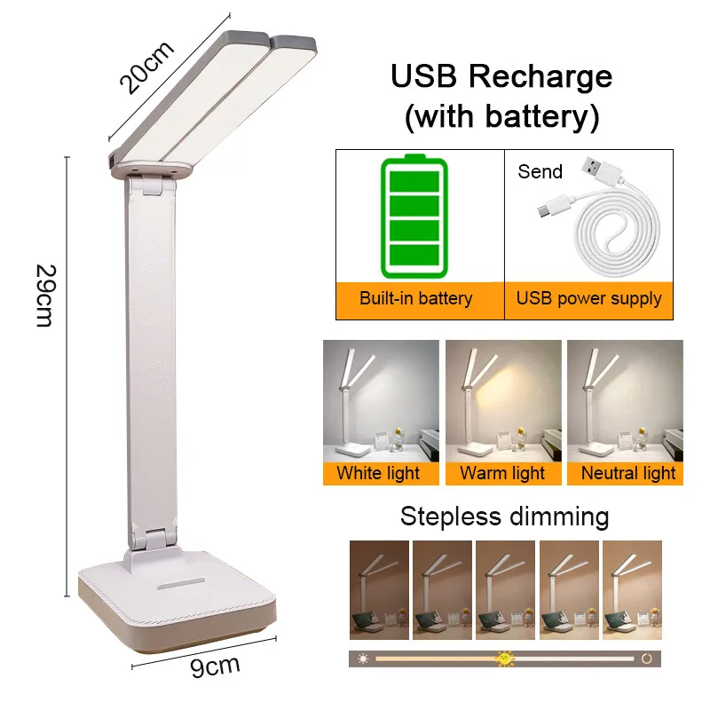 Touch Schreibtischlampe LED dimmbar aufladbar für Büro und Schlafzimmer