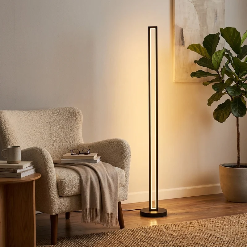 Stehlampe mit integrierter Leselampe aus Chrom für Wohnzimmer und Schlafzimmer