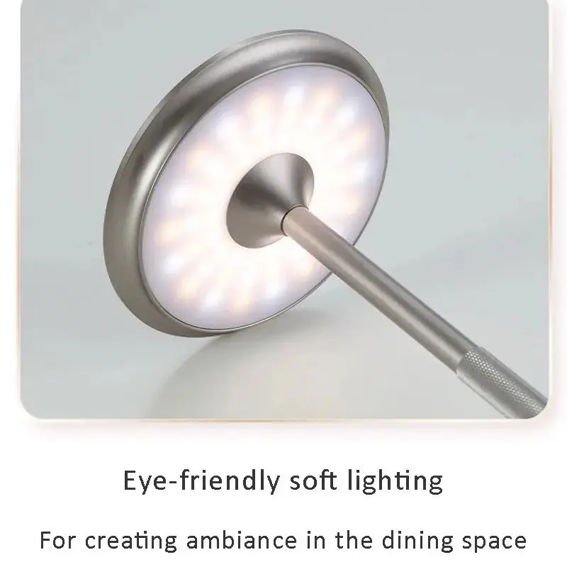 Retro Akku-Tischlampe aus Aluminium mit Touch-Dimmer für Café und Beistelltisch