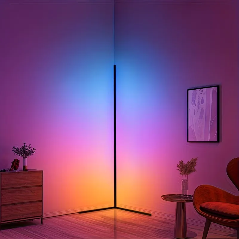 Smarte LED Eck-Stehlampe mit App-Steuerung für Wohnzimmer und Gaming