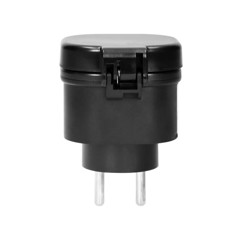 Kabellose Ministeckdosen mit Fernbedienung 2+1, IP44, Schuko-Version, Schwarz