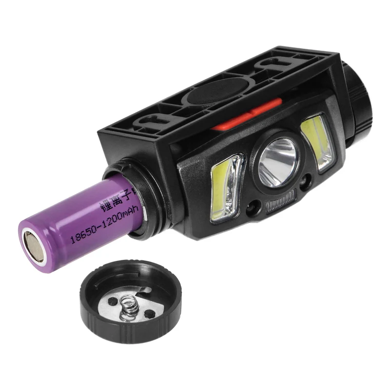 LED COB + XPG Stirnlampe/Fahrradlicht, 1200mAh Li-Ionen-Akku, Bewegungssensor