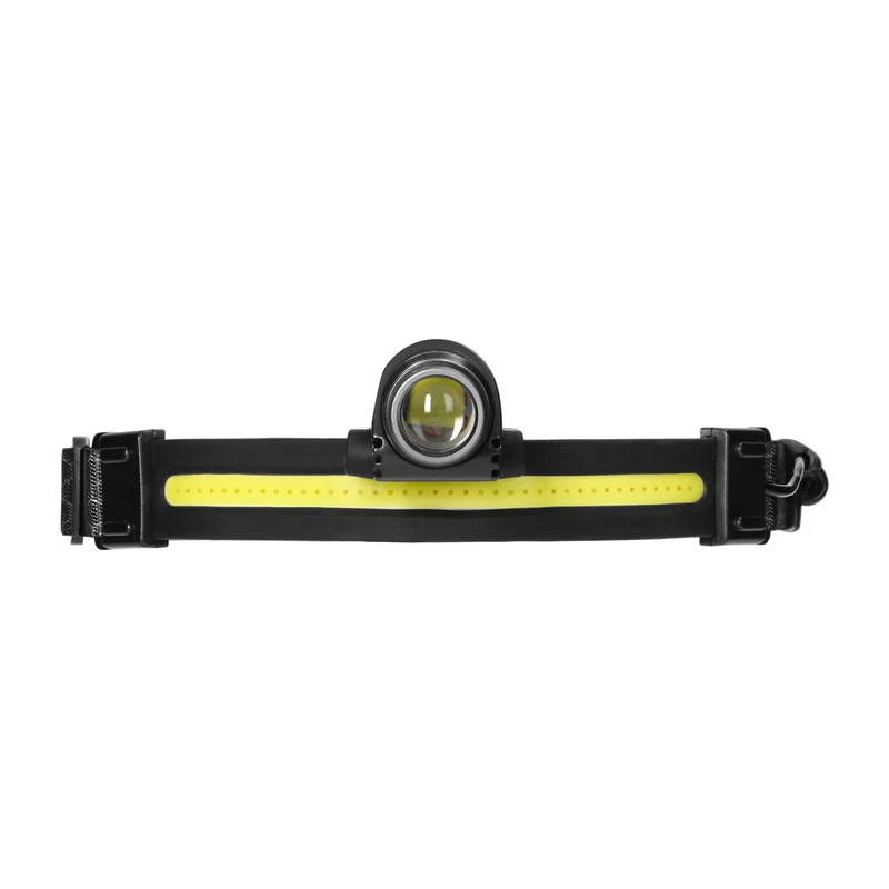 LED-Stirnlampe, 1200mAh Akku, 10 Arbeitsmodi, 200lm, IPX4, Aluminium, Schwarz