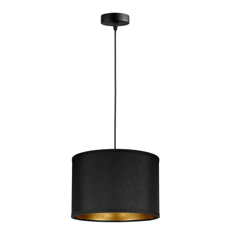 Elegante Schwarze Pendelleuchte, Max. 60W, E27, IP20, Pulverbeschichtet, 1000mm Höhe, 200mm Durchmesser