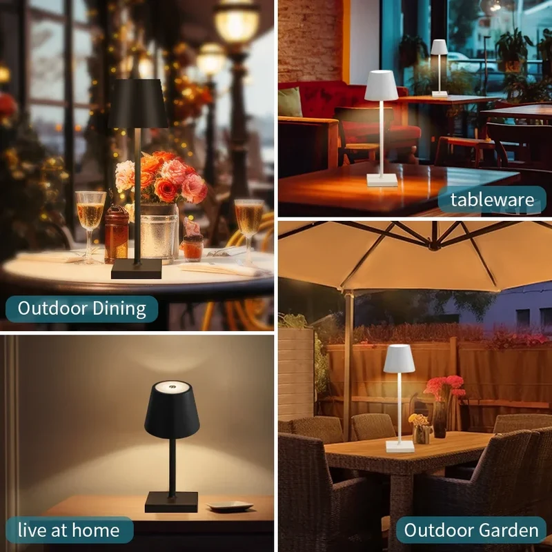 Faltbare kabellose Akku-Tischlampe für Büroschreibtisch und Restaurant