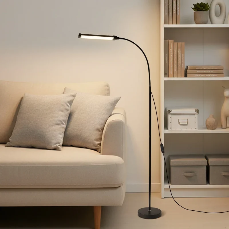 Dimmbare LED Stehlampe mit USB-Anschluss für Wohnzimmer und Schlafzimmer
