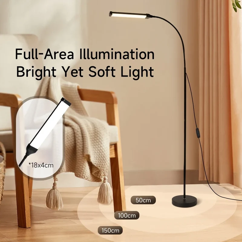 Dimmbare LED Stehlampe mit USB-Anschluss für Wohnzimmer und Schlafzimmer