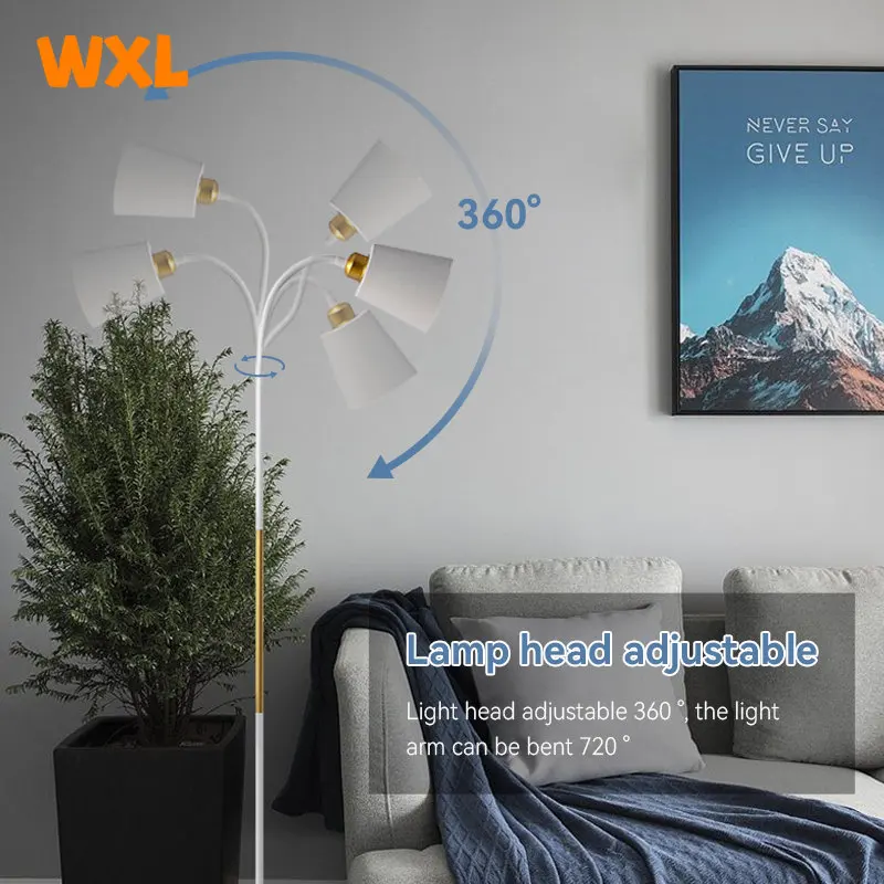 Verstellbare Schmiedeeisen Stehleuchte mit E27 für Wohnzimmer und Leseecke