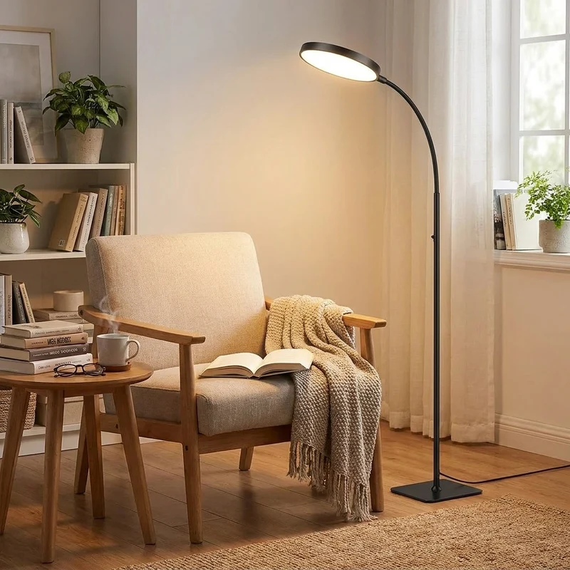 LED Stehlampe mit Schwanenhals für Lesen, Büro und Arbeitszimmer