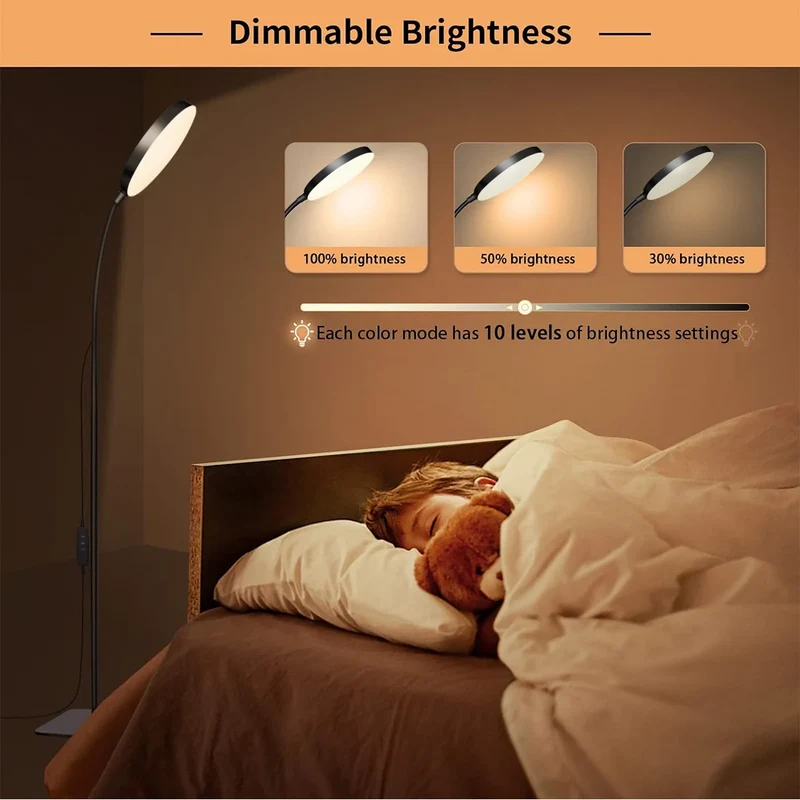 LED Stehlampe mit Schwanenhals für Lesen, Büro und Arbeitszimmer