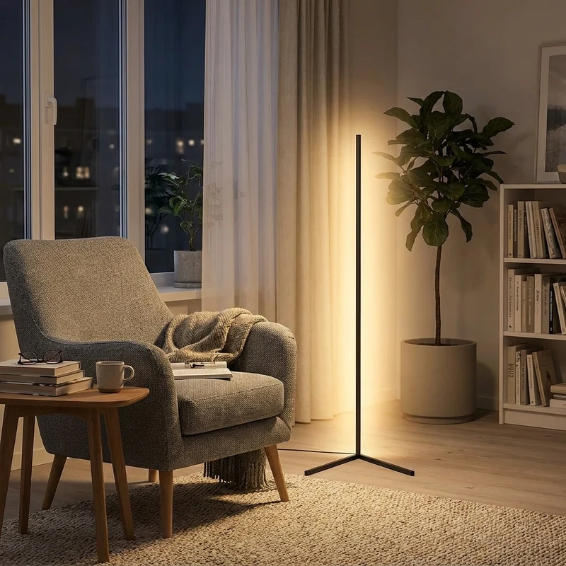 RGB Eck-Stehlampe mit Fernbedienung für Gaming-Zimmer und Wohnzimmer