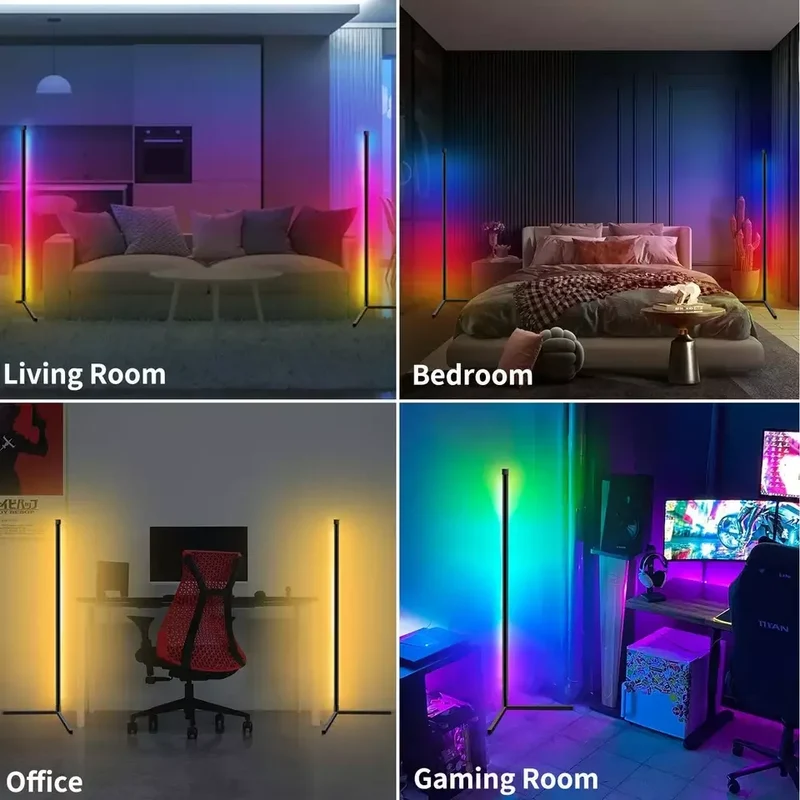 RGB Eck-Stehlampe mit Fernbedienung für Gaming-Zimmer und Wohnzimmer
