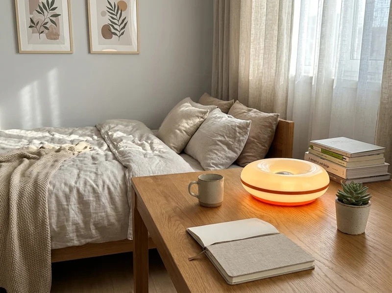 Bauhaus Donut LED Tischlampe mit USB-Anschluss für Schlafzimmer und Café