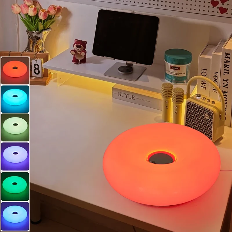 Bauhaus Donut LED Tischlampe mit USB-Anschluss für Schlafzimmer und Café