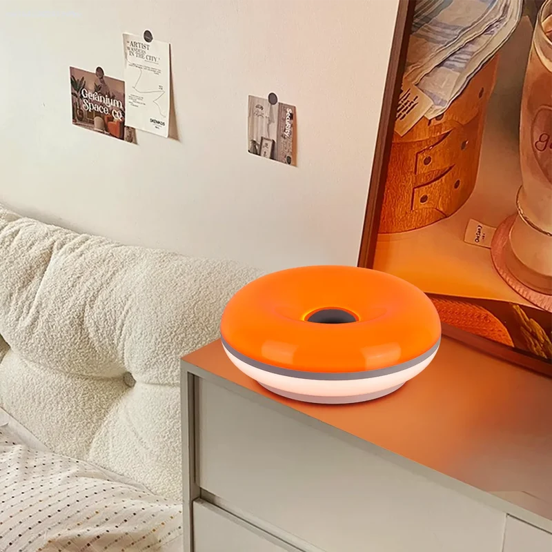 Bauhaus Donut LED Tischlampe mit USB-Anschluss für Schlafzimmer und Café