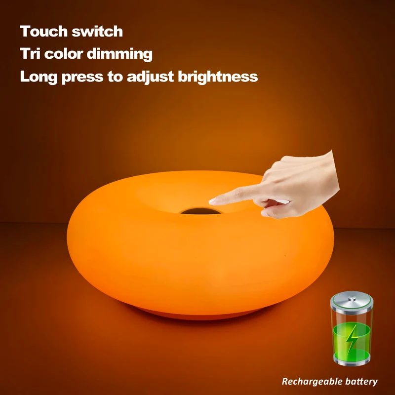 Bauhaus Donut LED Tischlampe mit USB-Anschluss für Schlafzimmer und Café