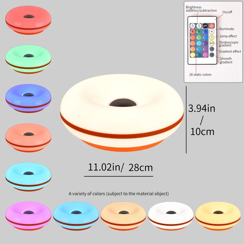 Bauhaus Donut LED Tischlampe mit USB-Anschluss für Schlafzimmer und Café