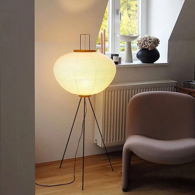 Japanische Washi Reispapier Stehlampe für Wohnzimmer und Esszimmer