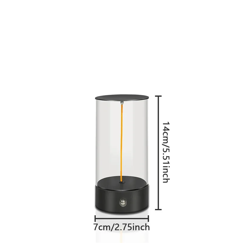 Rechteckige Akku-Tischlampe LED dimmbar für Restaurant und Nachttisch