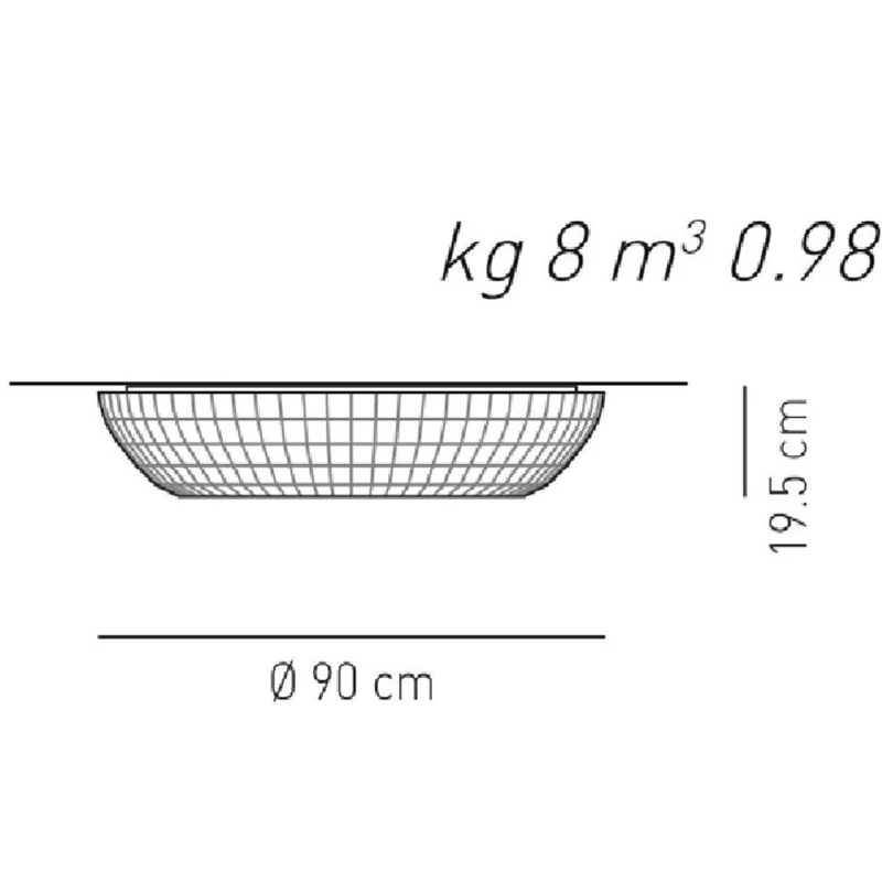 AXO Light - Deckenleuchte Bell 90 Stoff plissé warmweiß