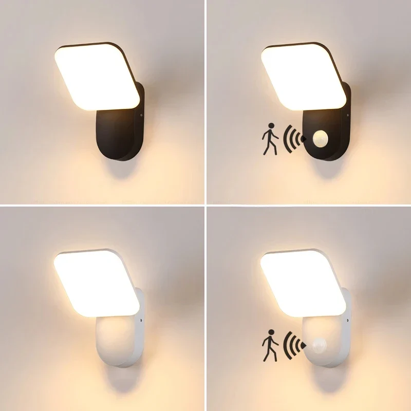 Moderne LED Außenwandleuchte mit Bewegungsmelder für Garten und Wegbeleuchtung