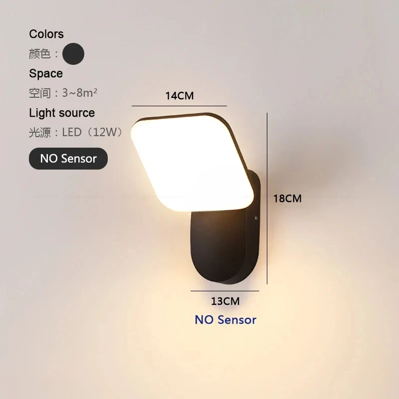 Moderne LED Außenwandleuchte mit Bewegungsmelder für Garten und Wegbeleuchtung