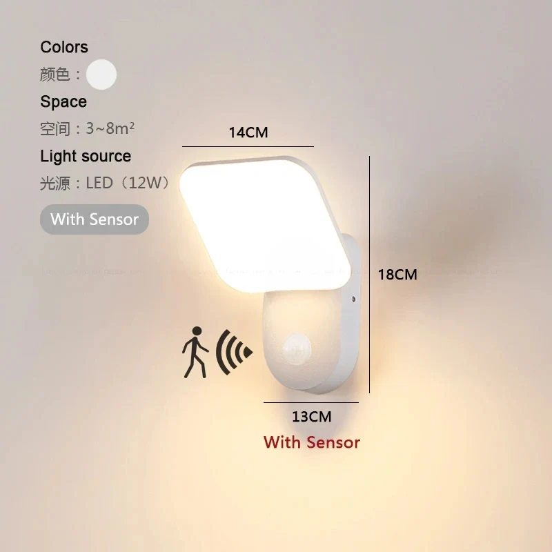 Moderne LED Außenwandleuchte mit Bewegungsmelder für Garten und Wegbeleuchtung
