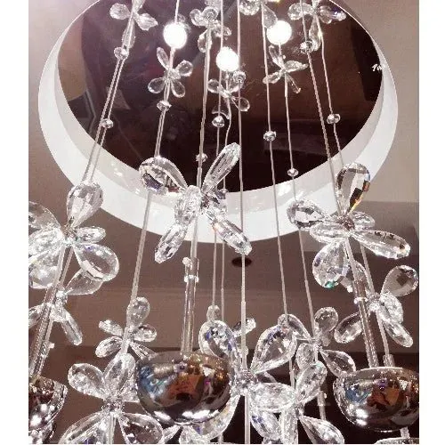 LED Kristall Hängeleuchte mit Glas-K9-Kristallbehang – Moderner Lüster